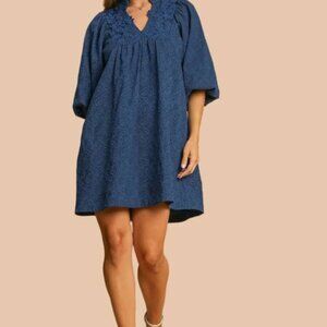 Floral Lace Contrast Dress